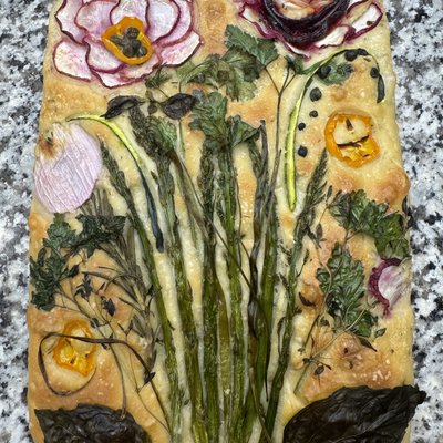 Organic Floral Bouquet Focaccia 