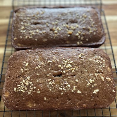 Large Zucchini Topped With Pecans Bread