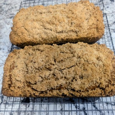 Coffee Cake Banana Bread with Strudel Topping 