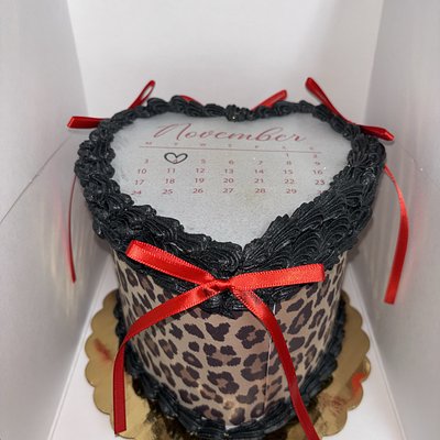 6” Leopard Heart Cake