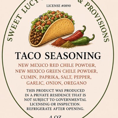 Taco Seasoning 4oz Bottle