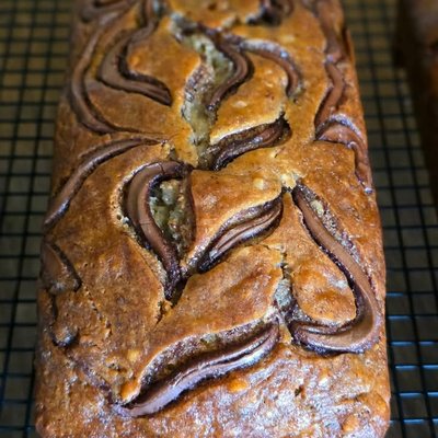 Banana Nutella Swirl Bread Loaves 