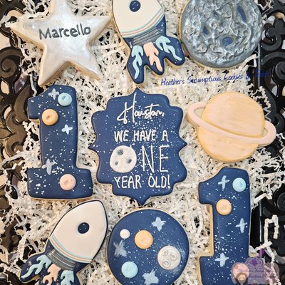 Houston Space Birthday Sugar Cookies 