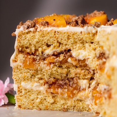 8" Peach Cobbler Cake (3-Layered)
