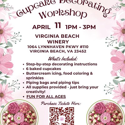 VB Winery Cupcake Workshop Adult Ticket 