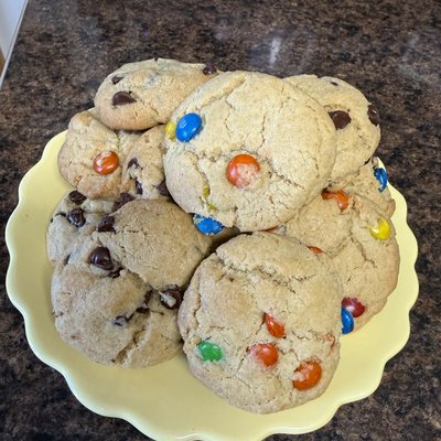 Browned Butter 1/2 & 1/2 Sourdough Cookies ~ Chocolate Chip & M&M 