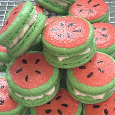 Watermelon Macarons