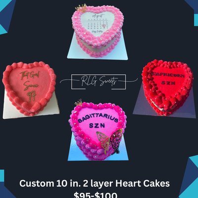 10in 2 Layer Heart Cakes