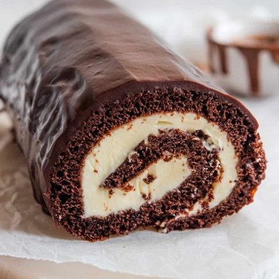 Chocolate Swiss Roll With Chocolate Ganache