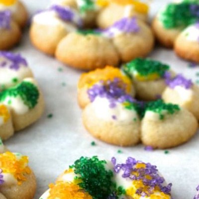 King Cake Spritz Cookies 