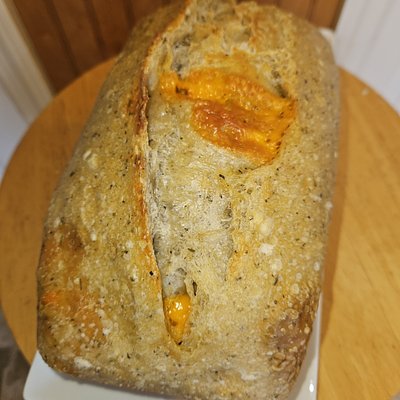 Italian Herb and Cheddar Sourdough Bread