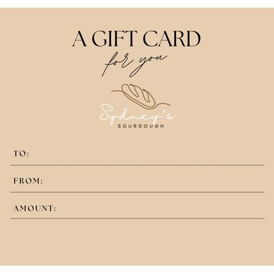 Sydney’s Sourdough Giftcard