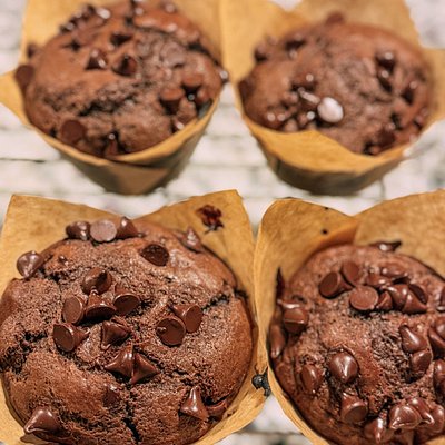 Double Chocolate Sourdough Muffins (1/2 Dozen)