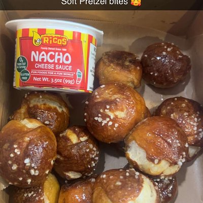 Soft Sourdough Discard Pretzel Bites W/Nacho cheese sauce