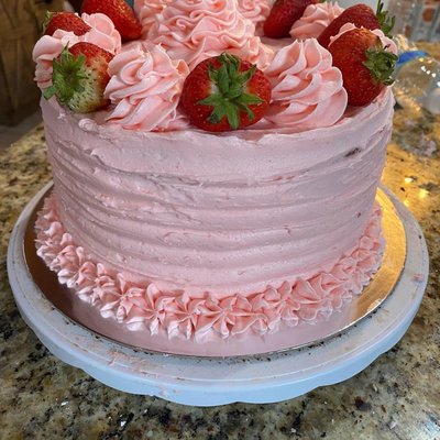 Strawberry Cake- Strawberry Filling And Cream Cheese Icing