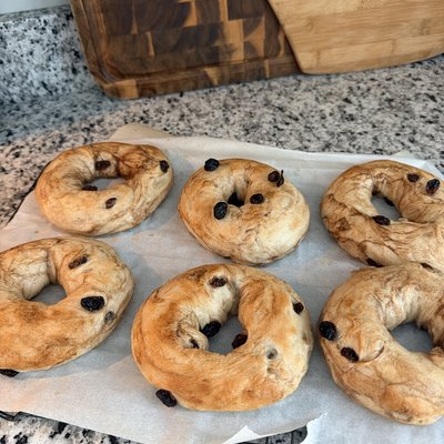 Cinnamon Raisin Sourdough Bagels