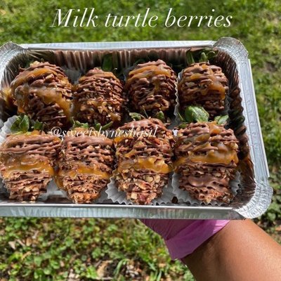 Milk Turtle Chocolate Covered Strawberries 4/$14 • 6/$20 • 8/$26 • 12/$38