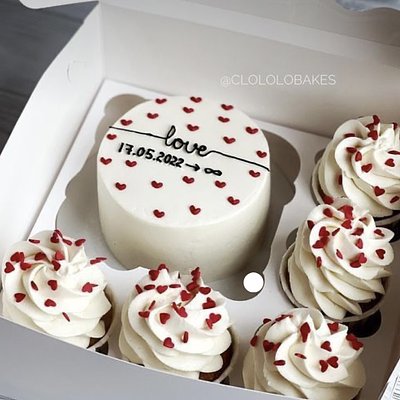 CUSTOM *MINI* CAKE W/ CUPCAKES