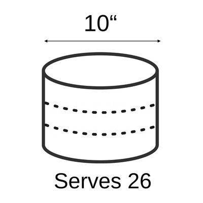 Single Tier Cake: 10 Inch (serves 26)