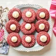 Red Velvet Thumbprint Cookies