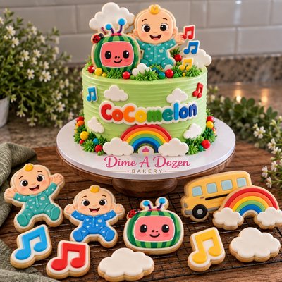 Cocomelon Celebration Cake With Cookies