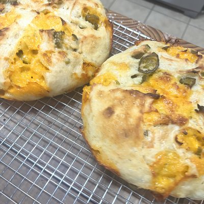Cheddar Candied Jalapeño Artisan Bread