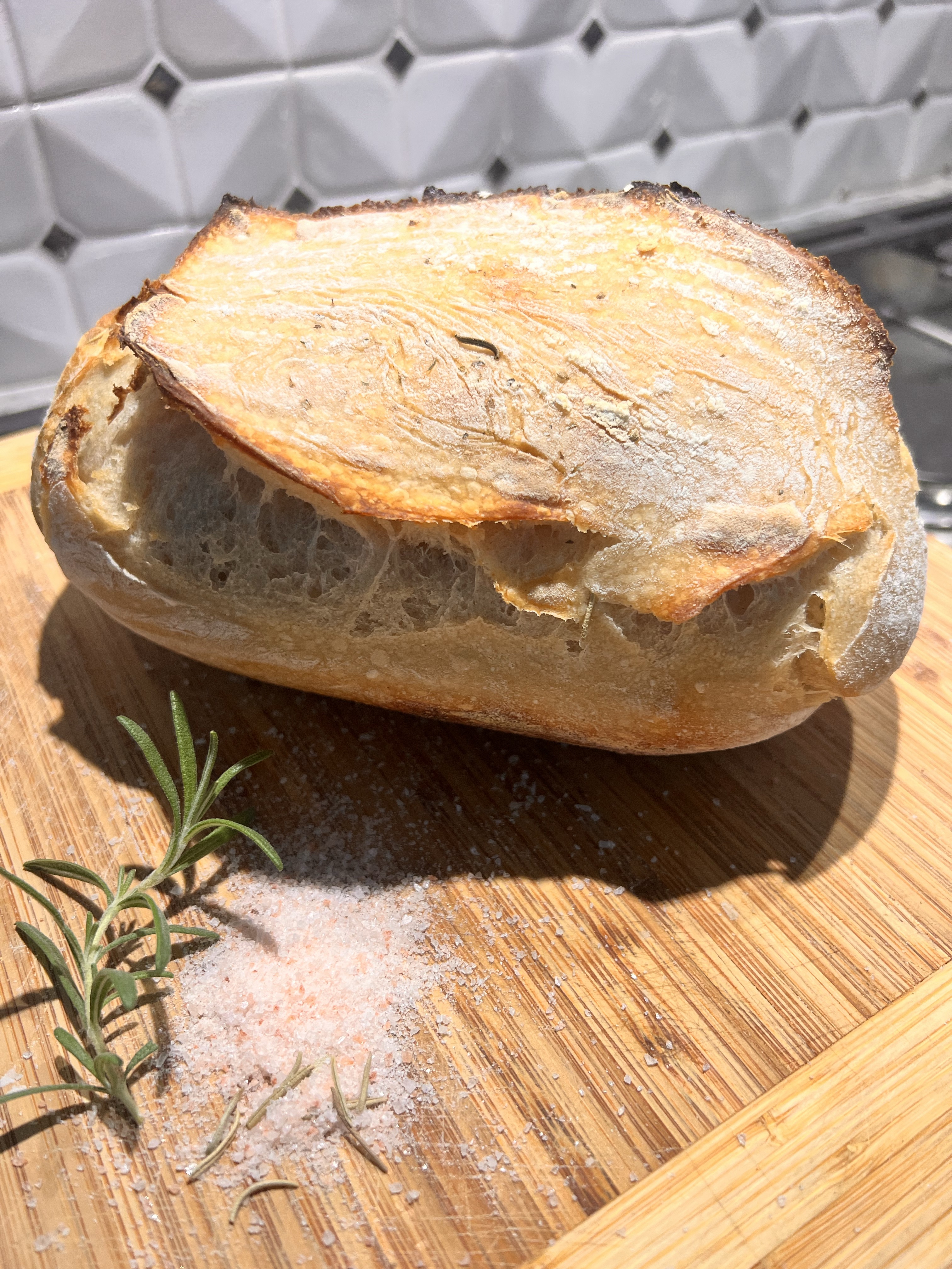 Organic Rosemary And Sea Salt Sourdough Loaf