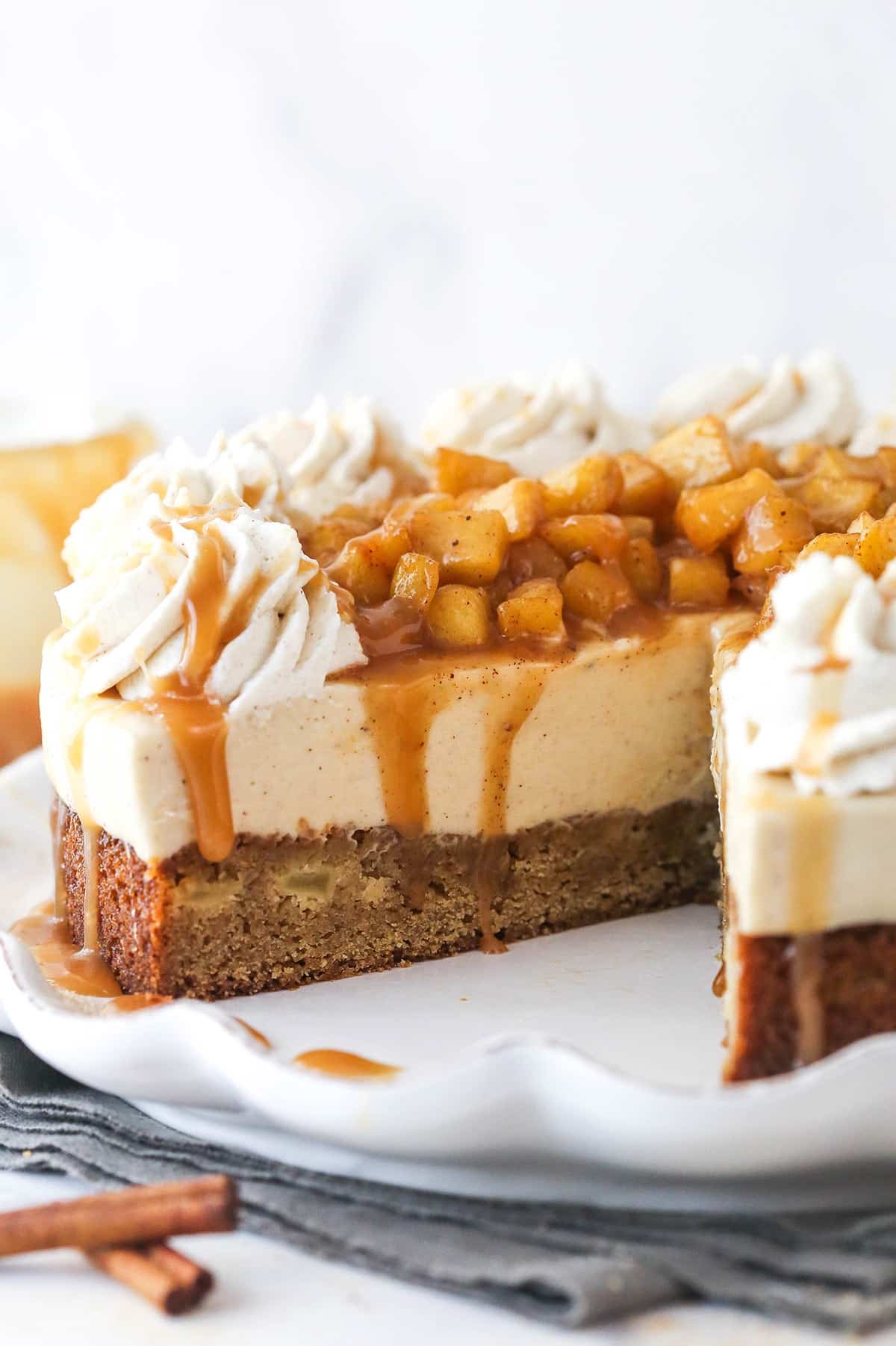 Caramel Apple Blondie Cheesecake 9”