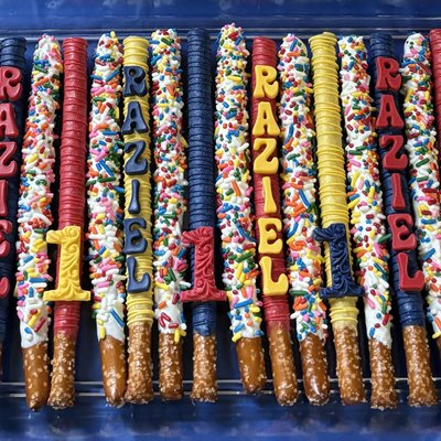 Custom Pretzel Rods W/ Name & Age