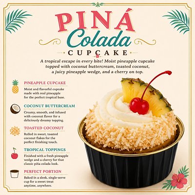 Piná Colada Cupcakes (1 Dozen)