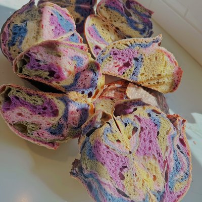 Rainbow Sourdough Bread 
