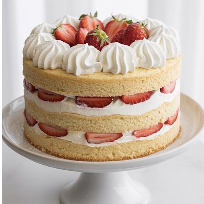 Strawberries And Cream Cake 