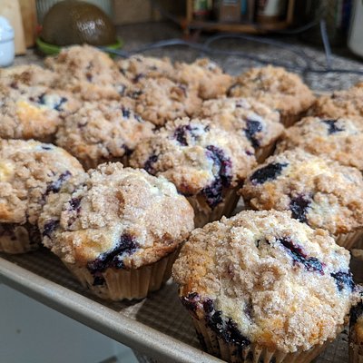 Blueberry Crumble Muffins--x6