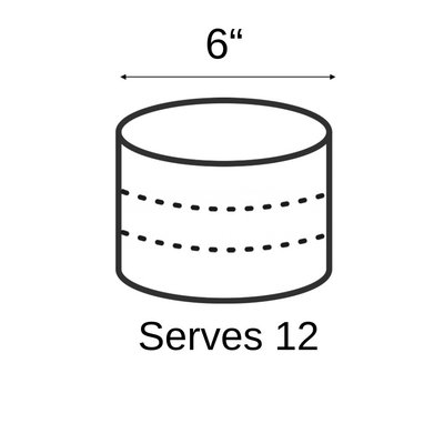 Single Tier Cake: 6 Inch (serves 12)