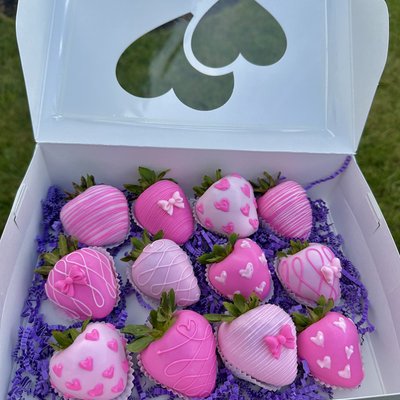 A Dozen Chocolate covered strawberries 