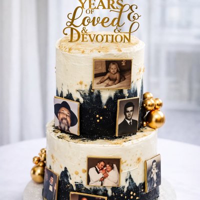 Custom Picture Two Tiered Cake 