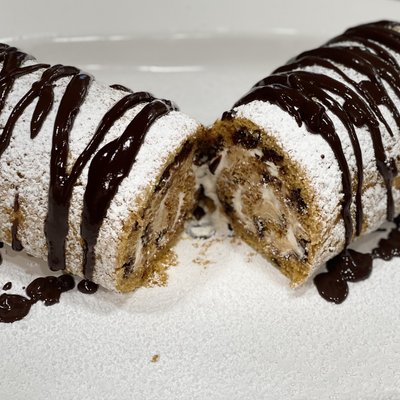 Pumpkin Chocolate Chip Buckeye Cake Roll