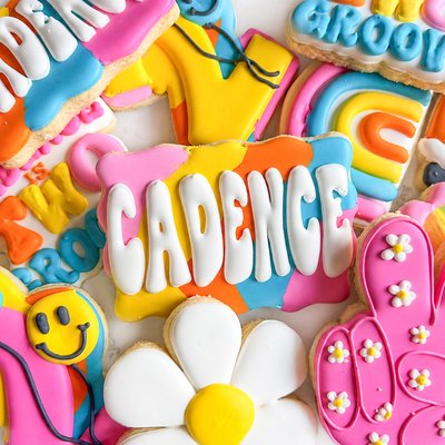 Two Groovy Birthday Cookies