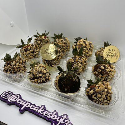 Dipped Strawberries Covered In Peanuts