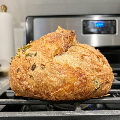 Cheddar Jalapeño Sourdough Artisan Loaf