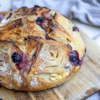Blueberry, Lemon, Cream Cheese Sourdough Loaf