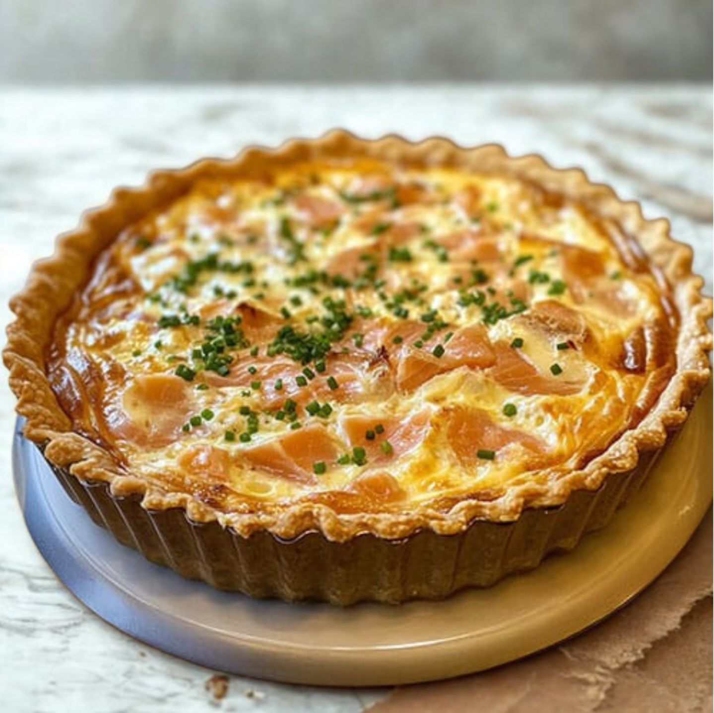 Smoky Rhapsody Salmon Quiche - 9"
