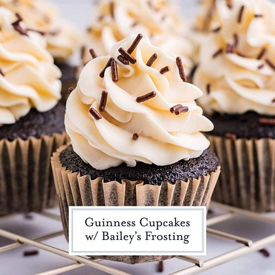 Guinness Cupcakes with Bailey’s Frosting
