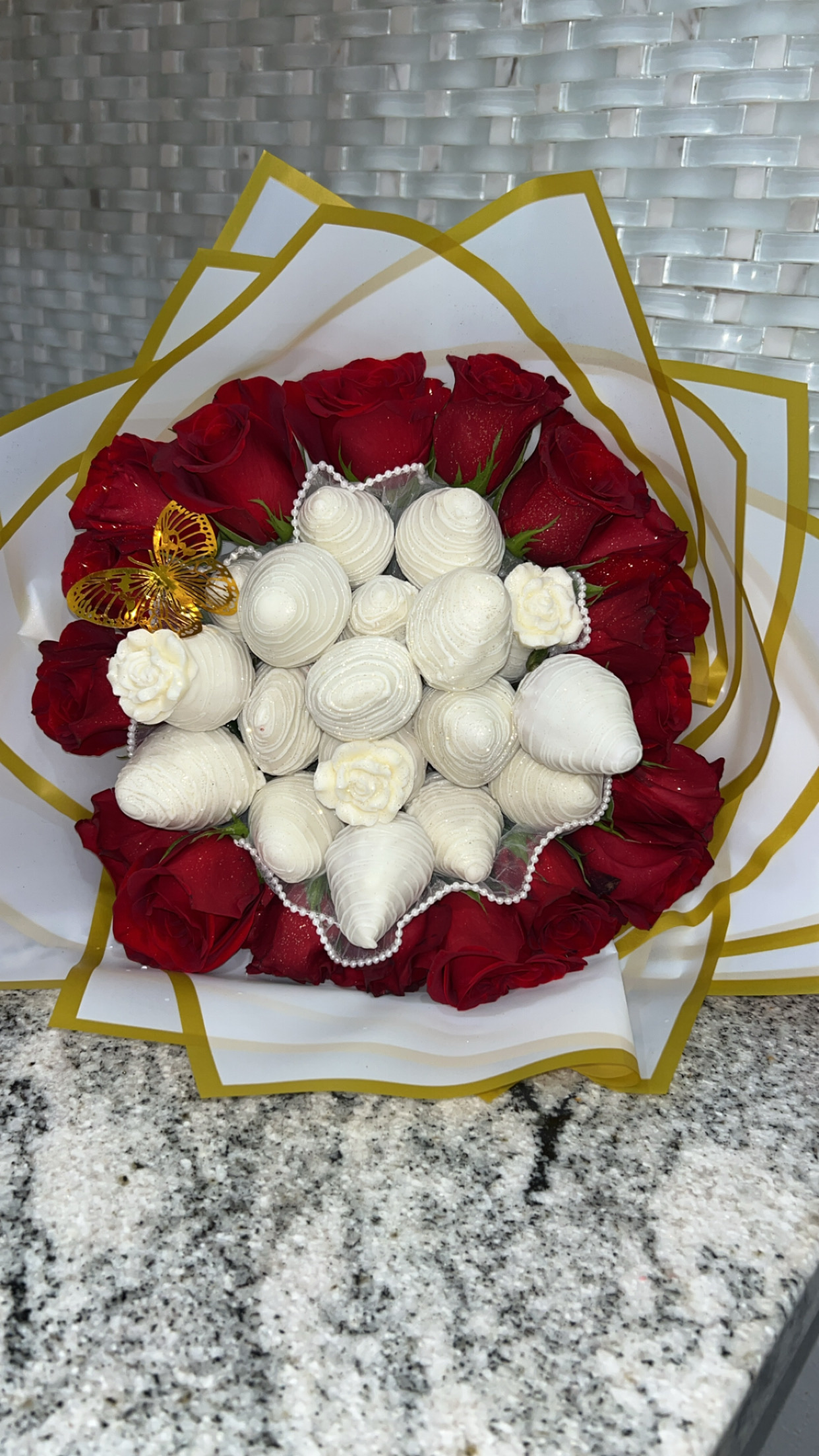 Chocolate Covered Strawberries Rose Bouquet 💐 