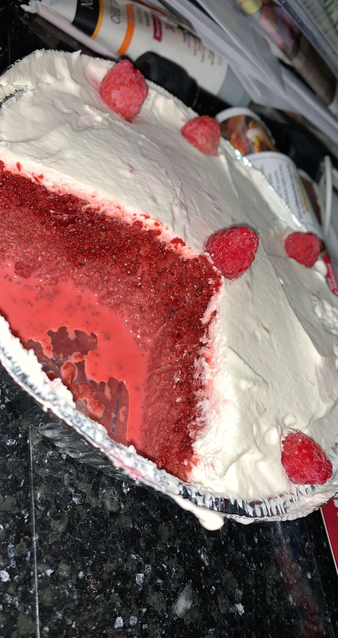 Red Velvet raspberry Cake(tres Leches)