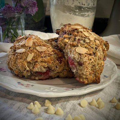 White Chocolate Raspberry Scone