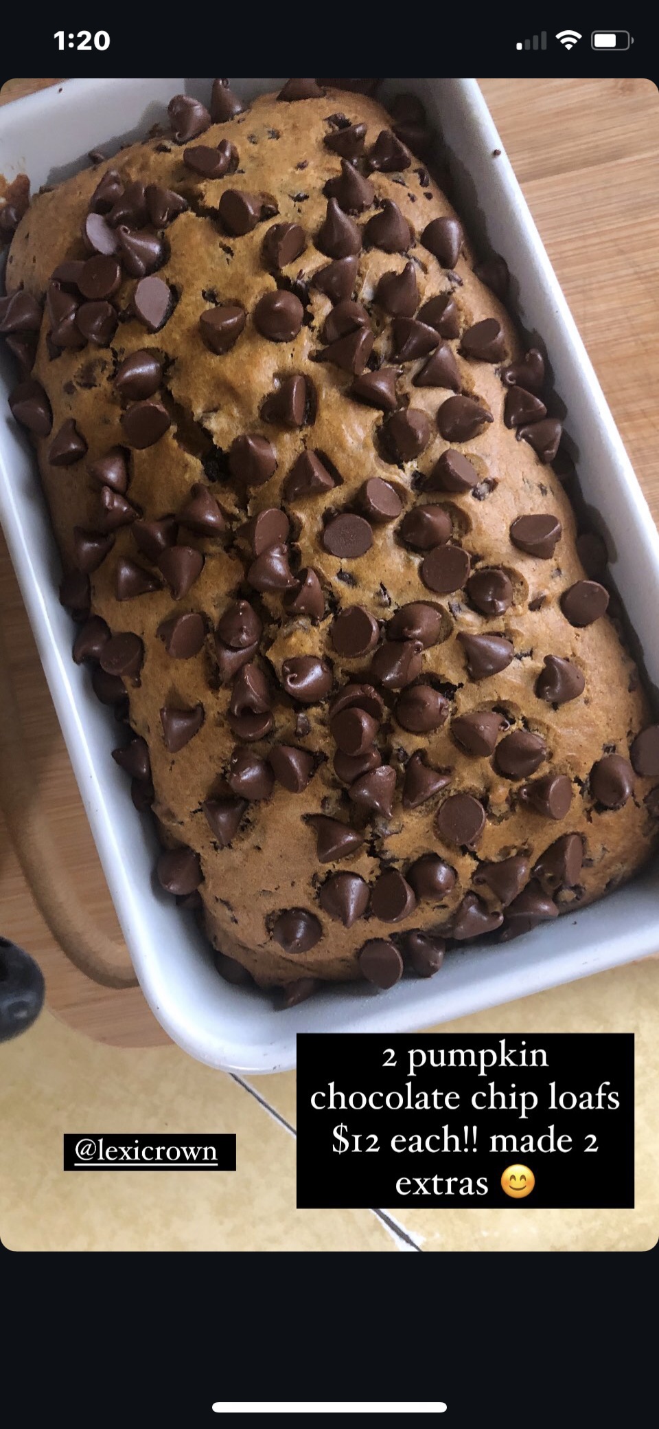pumpkin chocolate chip bread
