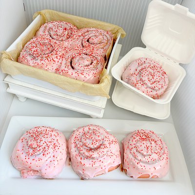 Pink Velvet Cinnamon Rolls