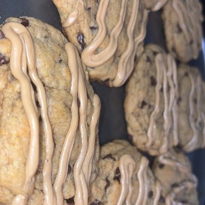Pumpkin Chocolate Chip Cookies With Espresso Drizzle (giant)
