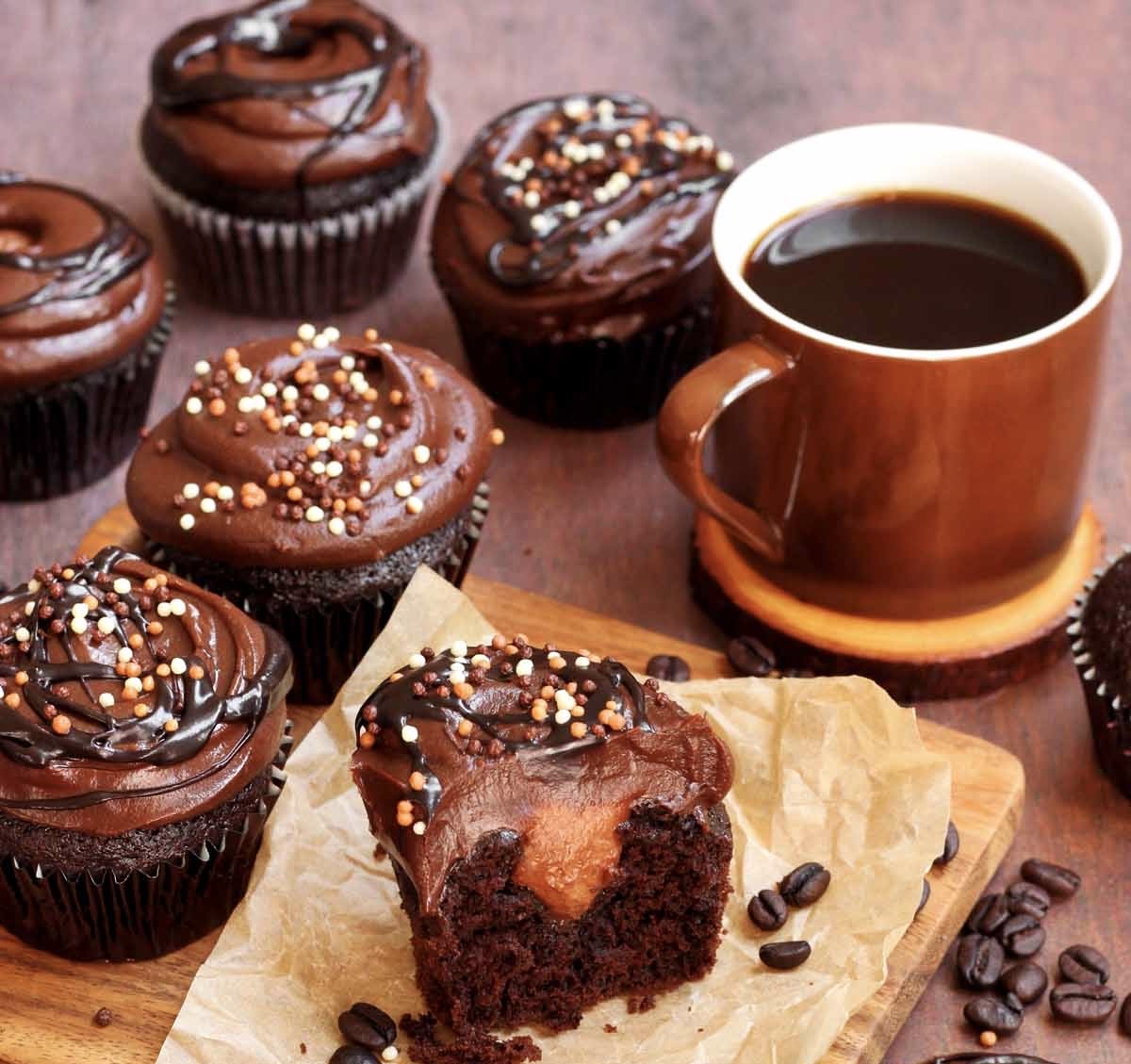 Mocha Filled Cupcakes 